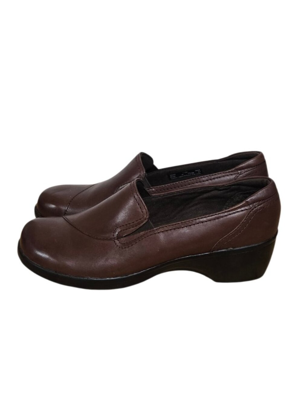 Clark’s Bendables Womens Size 7.5M Brown Leather Slip On Comfort Shoes Classic